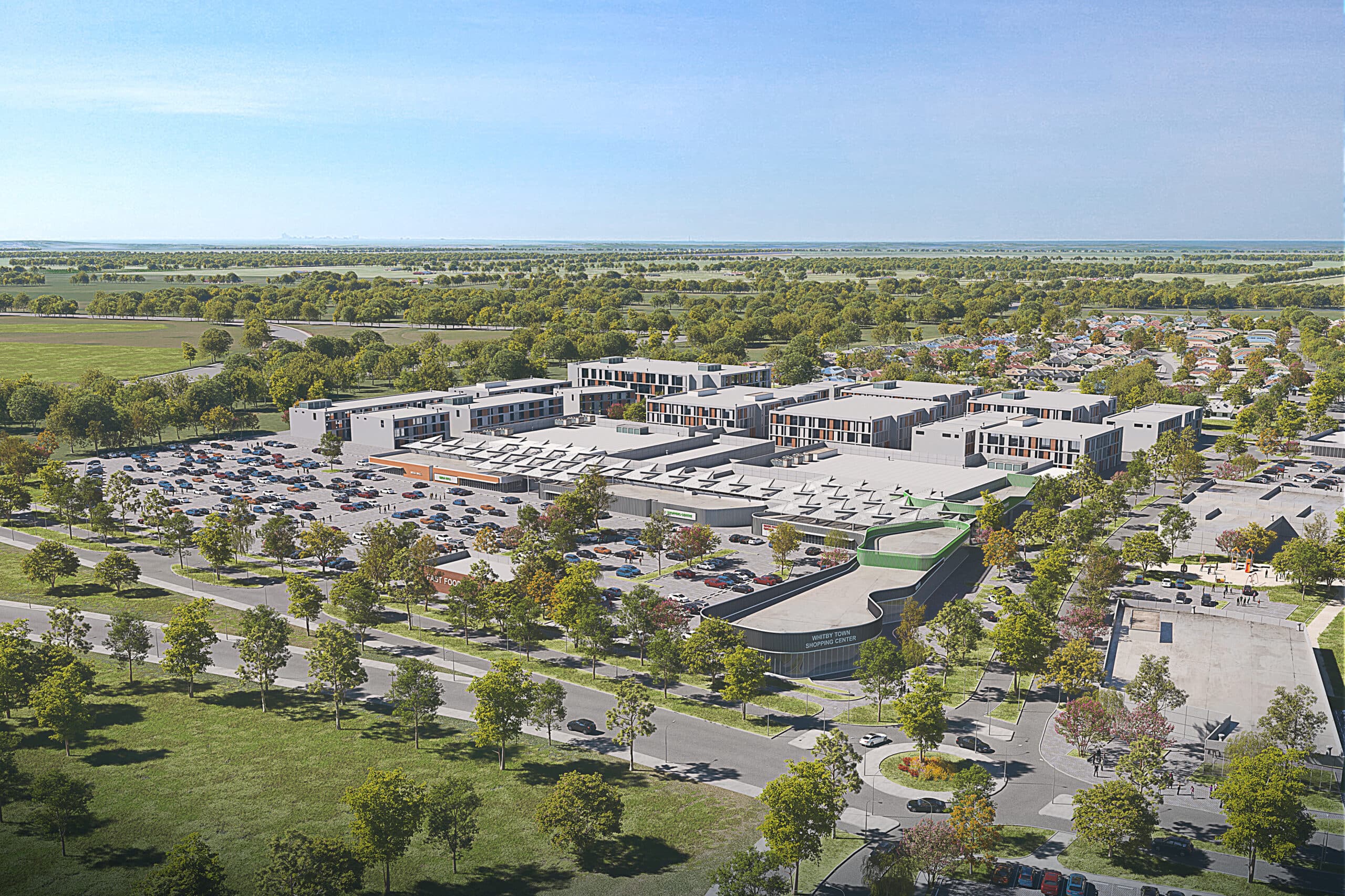 Whitby Shopping Centre render architectural image artists impression.